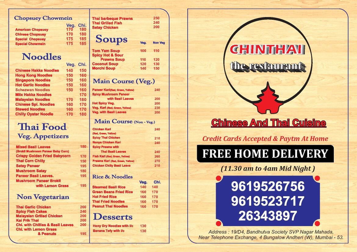 ChinThai The Restaurant | Chinese Restaurant | Thai Food | Andheri West